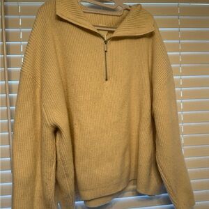 Oversized Cream Half-Zip Sweater